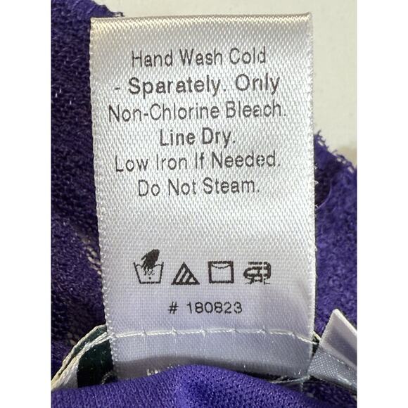 Coldwater Creek Large top Purple Floral Raised Pattern‎ Women's Pullover lined - Picture 6 of 6